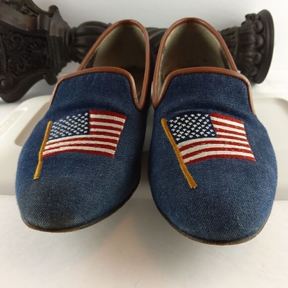 Ros Hommerson denim and leather flag loafers - Picture 5 of 17